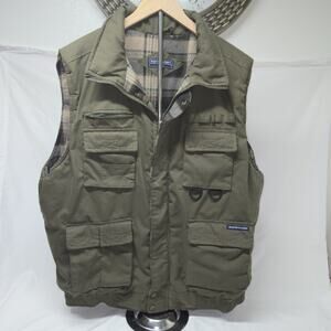 Renegade Flannel Lined Outdoor Vest Men’s L Green Hunting Hiking Fishing